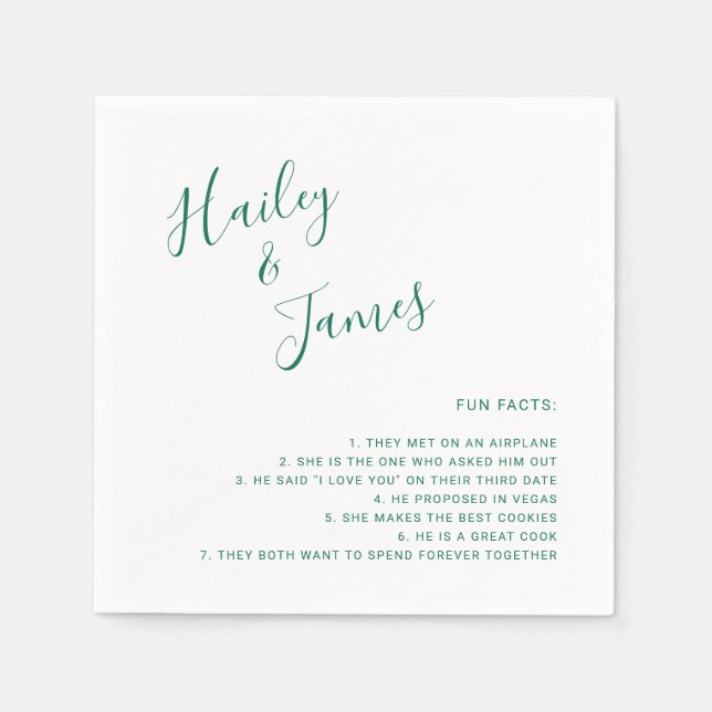 Elegant Emerald Green Modern Wedding Napkins (Front)