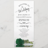 Elegant Emerald Green Rose Romantic Wedding Program | Zazzle