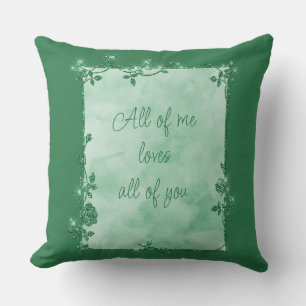 Elegant Emerald Green Sparkle Frame Valentine Throw Pillow