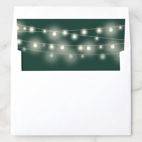 Elegant Emerald Green String Lights Envelope Liner