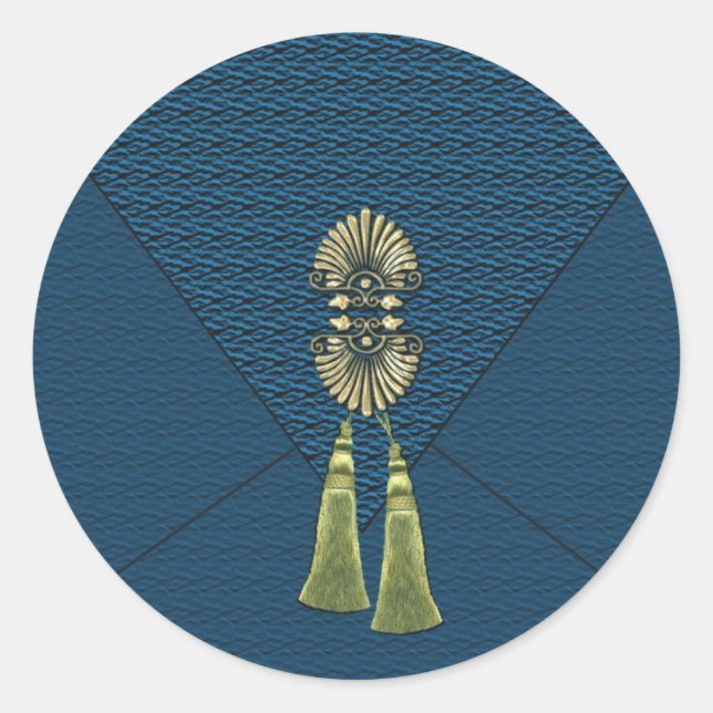 Elegant Emerald Green Tassel Stickers (Front)
