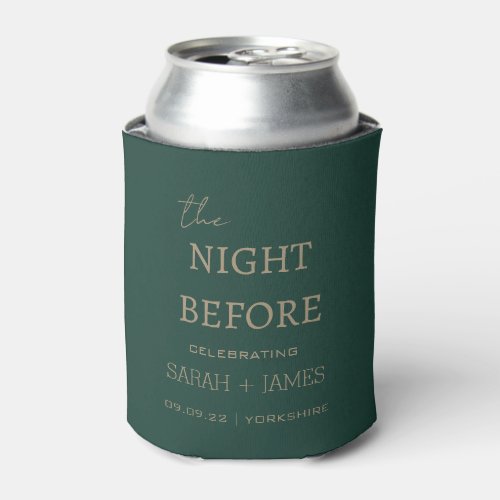 Elegant Emerald Green the Night Before Wedding  Can Cooler