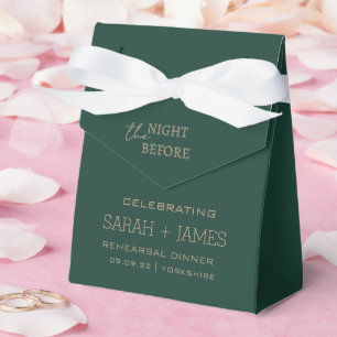 Elegant Emerald Green the Night Before Wedding  Favor Boxes