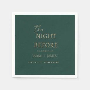 Elegant Emerald Green the Night Before Wedding  Napkins