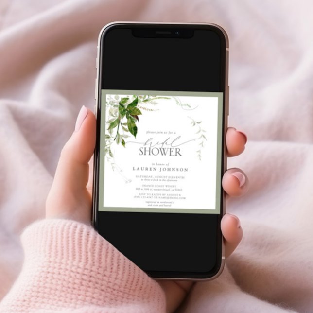 Elegant Emerald Green Watercolor Bridal Shower Invitation (Creator Uploaded)