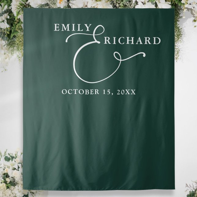 Elegant Emerald Green Wedding Photo Backdrop (Creator Uploaded)