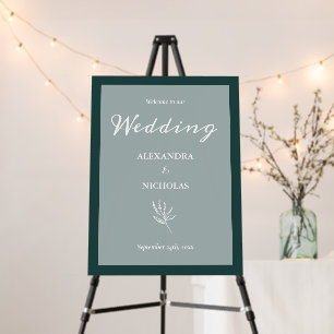 Elegant Emerald Green Wedding Welcome Sign