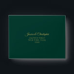 Elegant Emerald Green with Gold Lace Wedding RSVP Envelope<br><div class="desc">These RSVP envelopes are simple yet elegant. Designed as an A2 sized envelope to be used with 4.25" x 5.5" sized cards, they feature an emerald green background with a pre-printed address on the front in elegant gold lettering. The inside flap is decorated with faux foil gold lace frills. Wonderful...</div>