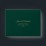 Elegant Emerald Green with Gold Lace Wedding RSVP Envelope<br><div class="desc">These RSVP envelopes are simple yet elegant. Designed as an A2 sized envelope to be used with 4.25" x 5.5" sized cards, they feature an emerald green background with a pre-printed address on the front in elegant gold lettering. The inside flap is decorated with faux foil gold lace frills. Wonderful...</div>