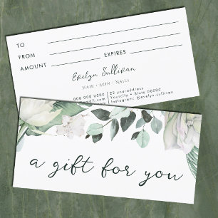 elegant emerald greenery gift certificate