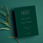 Elegant Emerald Monogram Wedding Save Date  Foil Invitation<br><div class="desc">These Emerald Green Gold Foil Pressed Save The Date cards are designed in a modern and minimalist style with a foil pressed monogram and your text of choice on a rich emerald green background with a black backer. All background colors, text color and foil color can be changed by you...</div>