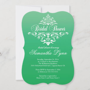 Elegant Emerald Ombre wBridal Shower Invitation