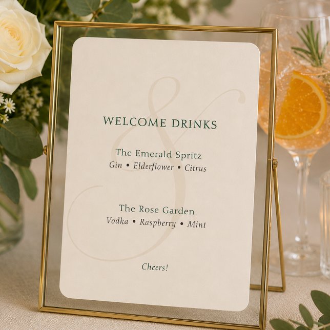 Elegant Emerald Signature Drinks Wedding (Elegant Emerald Signature Drinks Wedding)