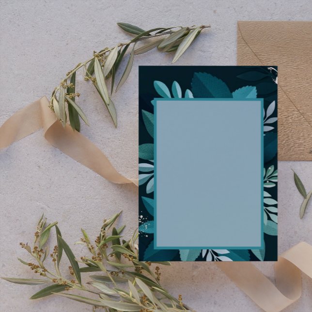 Elegant Emerald & Teal Foliage Stationery (Creator Uploaded)
