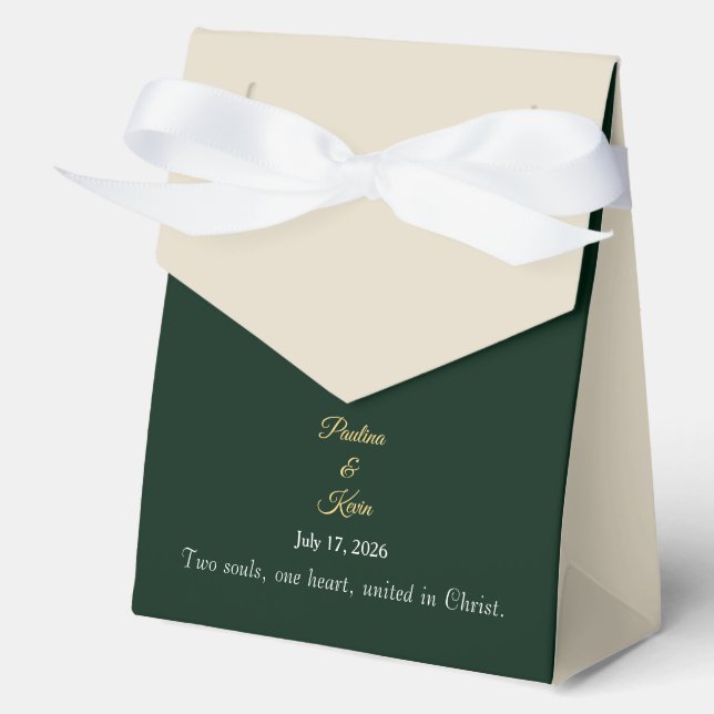 Elegant Emerald Wedding Favor Boxes (Front)
