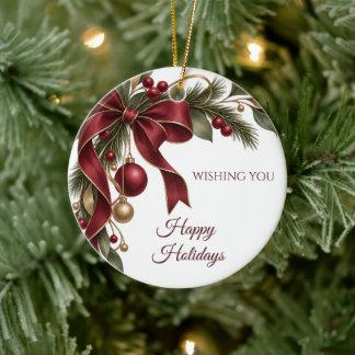 Elegant Employee Appreciation Christmas Holiday Ceramic Ornament