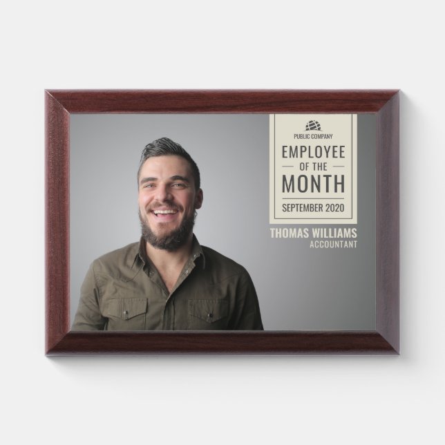 Elegant Employee of the Month Award Plaque (Horizontal)