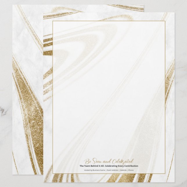 Elegant Employee Recognition Letterhead (Front/Back)