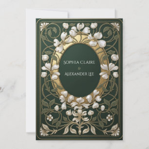 Elegant Enchanted Garden Art Nouveau Wedding Invitation