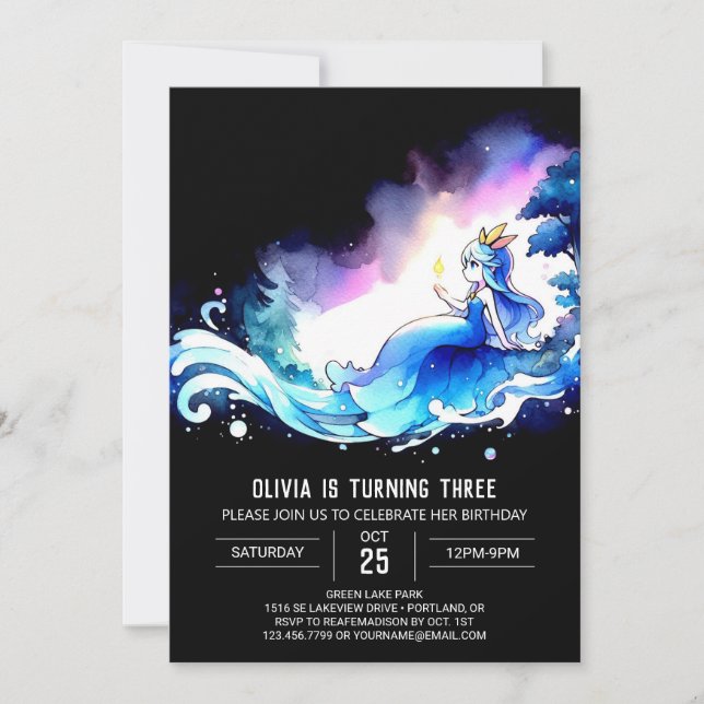 Elegant Enchanted Princess Birthday Invitation (Front)