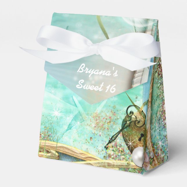 Elegant Enchanted Sea Beach Tropical Favor Boxes (Front Side)