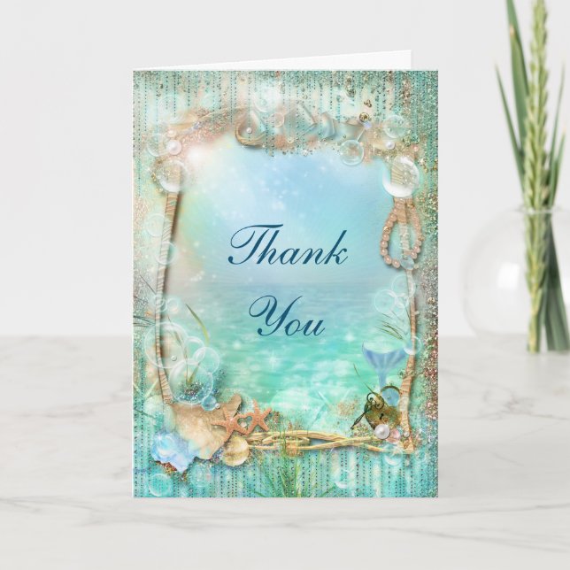 Elegant Enchanted Under The Sea Beach Fold Card (Front)