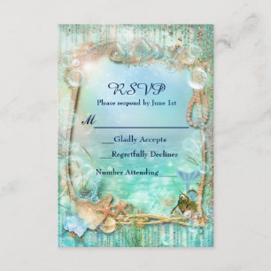 Elegant Enchanted Under The Sea Beach RSVP Card