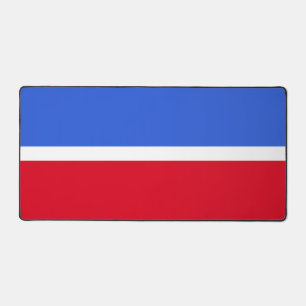 Elegant Enchanting Sapphire Blue, Red & White Desk Mat