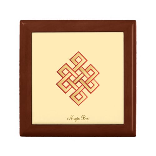 Elegant endless knot on ivory gift box