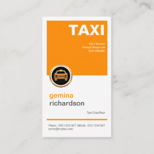 Elegant Energetic Simple Square Placard Taxi Business Card
