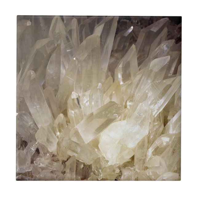 Elegant Energy Graphic Clear Quartz Ceramic Tile (Front)