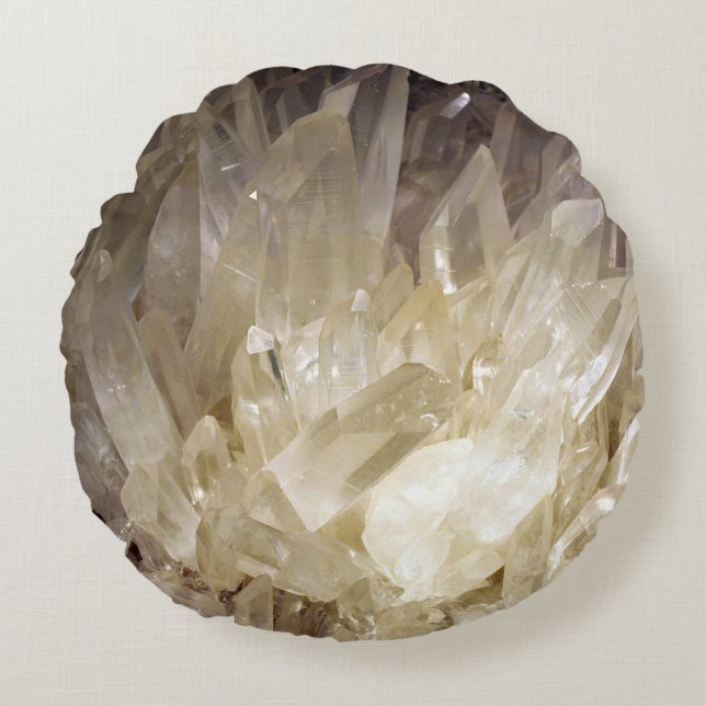 Elegant Energy Graphic Clear Quartz Round Pillow (Front)