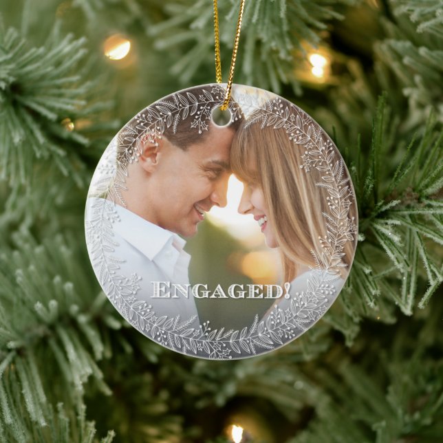 Elegant Engaged Photo Ornament (Tree)