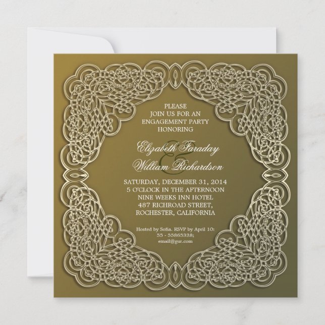 elegant engagement invitations (Front)