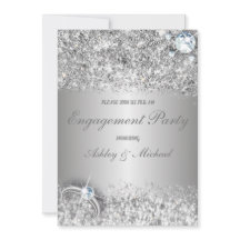elegant engagement party chic silver glitter