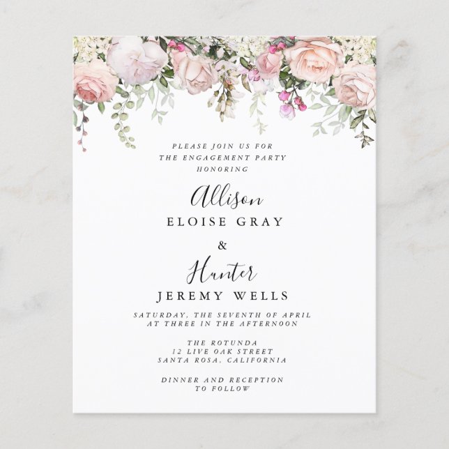 Elegant Engagement Party Invitation  (Front)