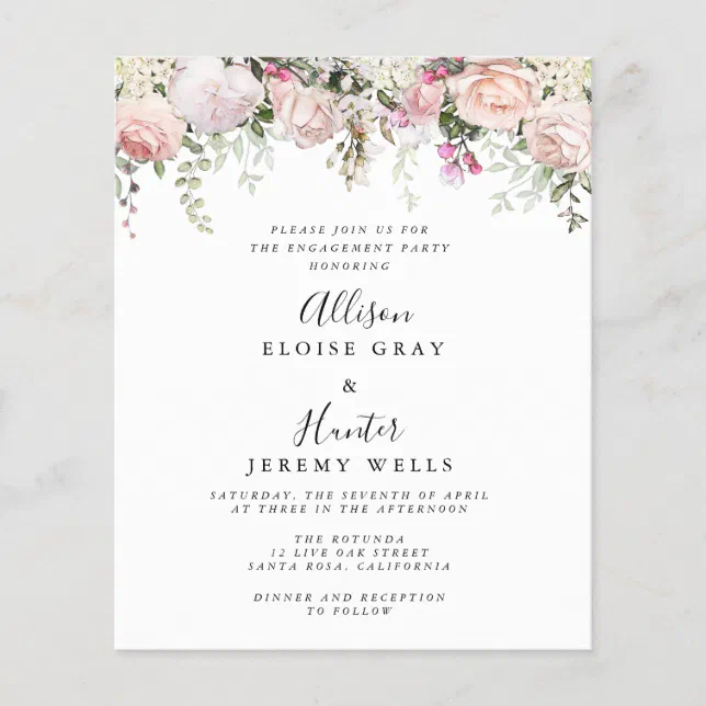 Elegant Engagement Party Invitation | Zazzle