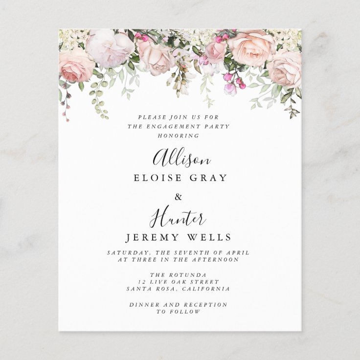 Elegant Engagement Party Invitation | Zazzle