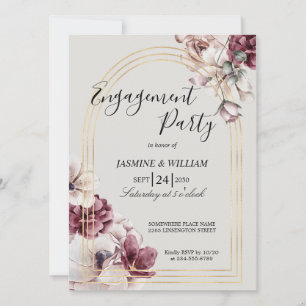 Elegant Engagement Party Invitation, Customizable Invitation