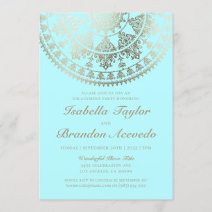 Elegant Engagement Party Invitations Gold Foil