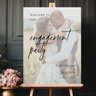 Elegant Engagement Party photo welcome Poster