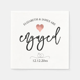 Elegant Engagement Party Script Lettering  Napkins