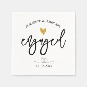 Elegant Engagement Party Script Lettering  Napkins