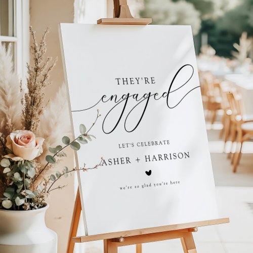 Elegant Engagement Party Welcome Sign