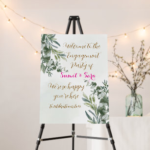 Elegant Engagement Party Welcome Sign Poster