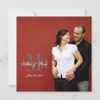 Elegant Engagement Photo Wedding Invitations Front