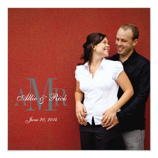 Elegant Engagement Photo Wedding Invitations Front