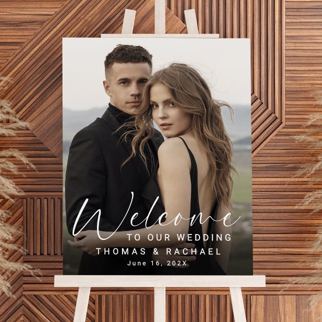 Elegant Engagement Photo Wedding Welcome Foam Board (Personalize with your selected photo.)