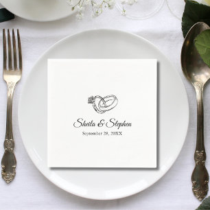 Elegant Engagement Ring Custom Wedding Party Paper Napkins