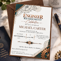 Elegant Engineer Retirement Teal Celebration